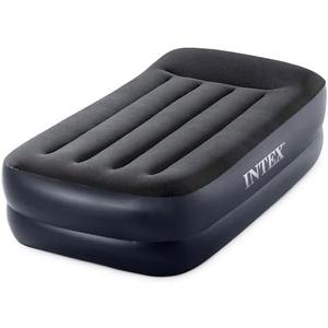 Intex Raised Airbed Mattress with Built-in Pump, Dura-Beam Plus Pillow, Twin - Portable Inflatable Luxury Blow-Up Bed for Adults, Camping, Guests