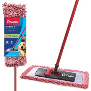 O-Cedar Pet Pro Microfiber Hair & Dust Mop | 3X Pet Hair Removal* | Electrostatic Dry Dust Mop for Dog & Cat Homes | Hardwood, Tile & Hard Floor Cleaning