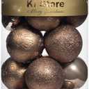 KI Store Brown Bronze Christmas Balls 20pcs 3.15-Inch Christmas Tree Decoration Ornaments for Xmas Tree Holiday Wreath Garland Decor Ornaments Hooks Included
