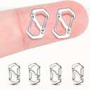 6Pack Extra Small Carabiner Necklace Clips, Stainless Steel Double Opening Bracelet Shorteners Metal Pendant Clasp for Mini Keychain Hook, Bracelets Connector, Necklace Jewelry Making (12mm Silver)
