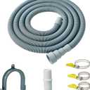 Universal Washing Machine Drain Hose Extension & Portable Washer Drain Hose,Dishwasher Drain Hose with Clamp (6.5ft), Gray