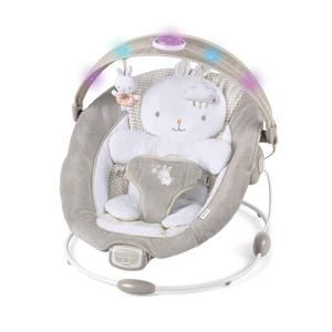 Ingenuity InLighten Baby Bouncer Infant Seat with Light Up -Toy Bar, Vibrations, Tummy Time Pillow & Sounds, 0-6 Months Up to 20 lbs (Twinkle Tails Bunny)