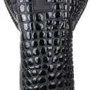 Craftsman Golf 3pcs or 1pc Crocodile Pattern Black Club Headcovers Protector Travel Case for Woods Driver and Hybrids with Interchangeable Tags