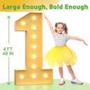 Marquee Numbers 4 Feet Tall Large Light Up Numbers 60th Birthday Decorations Women Men Big Yellow Light Outdoor Anniversary Decorations Balloon Arch Kit Party Backdrop 60