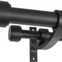 Double Curtain Rods with Aluminum Bouquet Brackets and End Cap Finials, Matte Black Curtain Rods for Windows 36 to 72'',1''Front and 5/8''Back Double Drapery Rods for Blackout and Sheer Curtain Panels