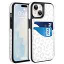 MOWIME Compatible with iPhone Air Wallet Case with Card Holder (2 Cards), Cheetah Print Shockproof Soft TPU Protective Cover Women Girls, Leopard Case for iPhone Air 6.5 Inch, White