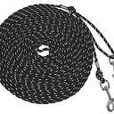 Reflective Cat Leash -50FT Cat Cable Out Escape Proof Walking Leads Yard Long Durable Safe Leash Traning Play Outdoor for Puppies/Kittens/Small Animals(Black)