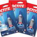 Loctite Super Glue Gel Control, Clear, 0.14 fl oz Bottle, Pack of 3