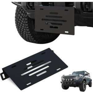 Front License Plate Bracket for Ford Bronco, Aluminum License Plate Mounting Holder Compatible with 2021 2022 2023 2024 Ford Bronco, License Plate Frame, Black