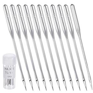 60 PCS 75/11 Embroidery Needles - Sewing Machine Needles Compatible with Brother Sewing Machine, Silver Steel, 1.52in Length