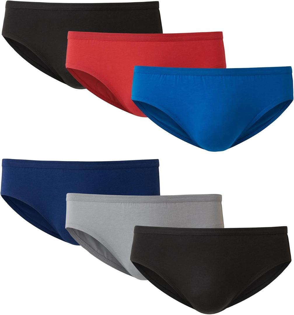 Hanes Men's Bikini Underwear Pack, 6-Pack, Sexy Men's Underwear, Ultra-Soft Stretch Cotton Bikini Briefs, Wicking (Medium)