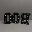 Halloween Decorations Indoor - Boo 3 Pack LED Light Up Hanging Letters Black Boo Signs Light for Indoor Halloween Decor Home Table Party Wall Mantel Fireplace Bedroom, Purple Lights