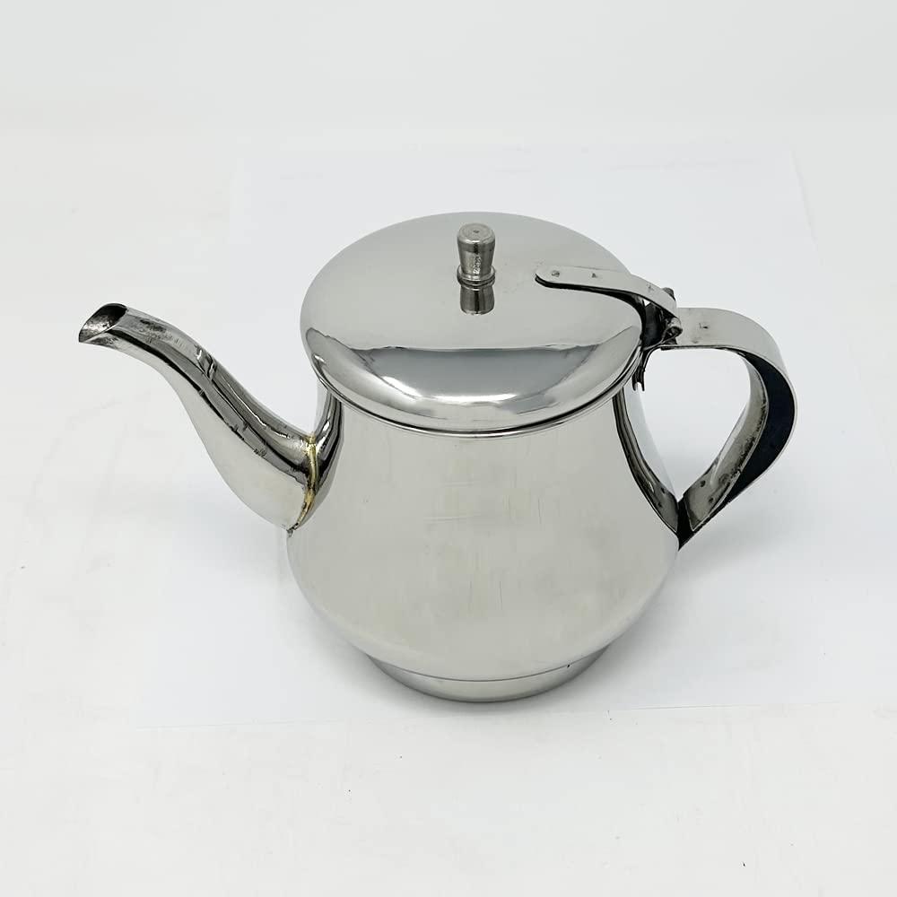 Stainless Steel Gooseneck Tea Pot w/Vented Hinged Lid, 18 Fluid Ounces (2-3 Cups) by Pride Of India