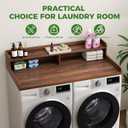 VOPEAK Washer and Dryer Countertop with Shelf, 2-Tier Washer Dryer Topper, 54" x 27.5" Spacious Laundry Countertop, Washing Machine Topper for Laundry Room Organization and Folding Clothes, Walnut