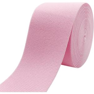 Pink Knit Elastic Band 3 inch 5 Yards Double-Side Twill Woven Elastic Heavy Stretch Elastic Spool for Sewing Pants Waistband, Wigs, Skirts, Craft DIY Projects