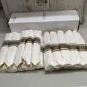 WELLIFE 350PCS Clear-Gold Plastic Plates - 100 Disposable Plates, 150Plastic Silverware, 50 Cups, 50 Napkins for Wedding & Party