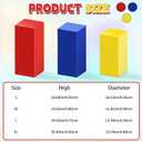 Set of 3 Square Red Yellow Blue Cylinder Stand Covers for Party, Spandex Display Pedestal Covers,Cylinder Pedestal Stand Cover for Christmas Festival Birthday Party Wedding Props Decor (M+L+XL)