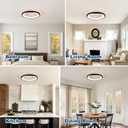 Modern Black Ceiling Fan with Lights 20" Low Profile Ceiling Fan, D20"
