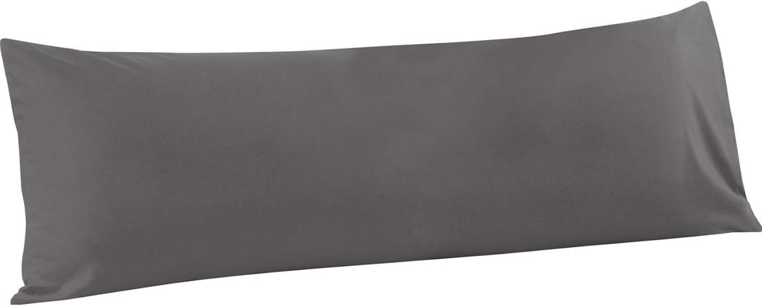 Body Pillow Cover - Super Soft Microfiber 20x54 Body Pillow Case - Envelope Closure, Wrinkle, Stain Resistant Light Grey Body Pillow Cover, 20x54, Light Grey