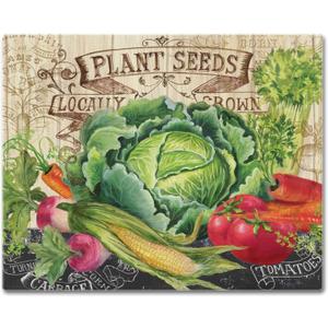 CounterArt Our Farm 3mm Heat Tolerant Tempered Glass Cutting Board 15 x 12 Serving Board Charcuterie Board Dishwasher Safe