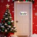 Believe Christmas Sign, Cartoon Characters Pattern Winter Home Wooden Hanging Decor, Indoor Christmas Wood Wall Hanging Sign for Living Room Bedroom Decor 7 x 14 Inches