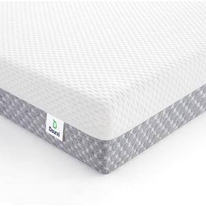 Dourxi Mini Crib Mattress, 38x24X4 Inch Dual Sided Comfort Gel Memory Foam, Breathable Premium Baby Mattress for Mini and Portable Cribs w/Removable Outer Cover - White&Grey