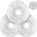 Spin Mop Replacement Head for Hurricane 360 Spin Mop Systems, Microfiber Spin Mop Head, Round Shape Standard Universal Size Magic Mop Refill, 3 Pack