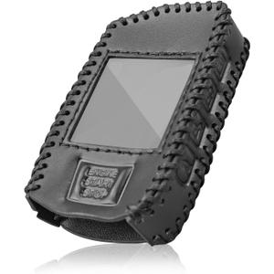 Remote Leather Case Key Fob Fit for Compustar Prime Q9 2Way Remote RF-2WQ9-FM, Leather Remote Cover Black