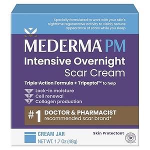 Mederma PM Intensive Overnight Scar Cream - Advanced Scar Treatment with Tripeptol, Works While You Sleep, 1.7 Oz (48g)