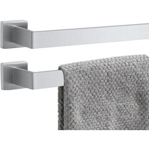 2 Packs 32 Inch Bathroom Towel Bar SUS304 Stainless Steel Brushed Nickel Towel Holder Wall Mounted Heavy Duty Towel Rack Bathroom Towel Rod Modern Square Base Design(2, Brushed Nickel, 32 Inch)