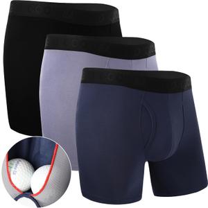 BAMBOO COOL Mens Underwear Support Pouch Men's Boxer Brief Breathable Underwear 3 pack (Medium)