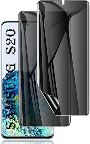 LYWHL [2 Pack] for Samsung Galaxy S20 Privacy Screen Protector, Anti-Spy Full Adhesive Flexible Film for Galaxy S20 6.2”, [Compatible Fingerprint] Easy Installation Frame - Black