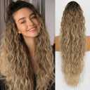 Isaic 30 Inch Claw Clip Ponytail Extension for Women Long Wavy Pony Tails Hair Extensions Fluffy Natural Looking Synthetic Hairpiece for Daily Use(Ombre Brown Mix Blonde)