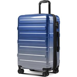 Tolino Checked 24 In Expandable Luggage Hardside Suitcase with Wheels