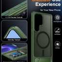 Temdan Magnetic for Samsung Galaxy S25 Ultra Case, [Innovate Stand][Military Grade Drop Protection][Non Slip][Translucent Matte] Shockproof Phone Case for Galaxy S25 Ultra 6.9" 2025 -DarkGreen