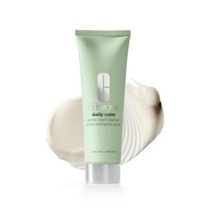 Clinique Daily Calm Gentle Cream Cleanser | Face Wash Created for Very Sensitive Skin and Visible Redness with Hyaluronic Acid | No-Rinse Formula, 4.2 Fl Oz