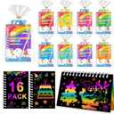 Party Favors for Kids: 16 Pack Scratch Art Notebooks with Rainbow Colors, 2-in-1 Coloring & Scratch Books, Bulk Birthday Gifts, Goodie Bags, Classroom Prizes for Boys & Girls
