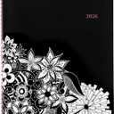 Cambridge 2026 Appointment Book Planner, Weekly & Monthly, 8-1/2" x 11", Large, Hourly, FloraDoodle, White and Black (589-905-26)