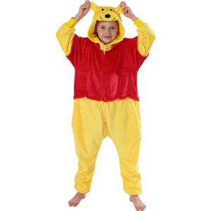 SWEETXIN Unise Kids Jumpsuit Cosplay Onesie One Piece Suit for Girls Boys Halloween Character Costume Dress Up Party (12 Years, Winnie the Pooh)
