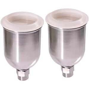 125 cc Aluminum Gravity Feed Paint Cup with Nylon Lid, 2 pcs kit