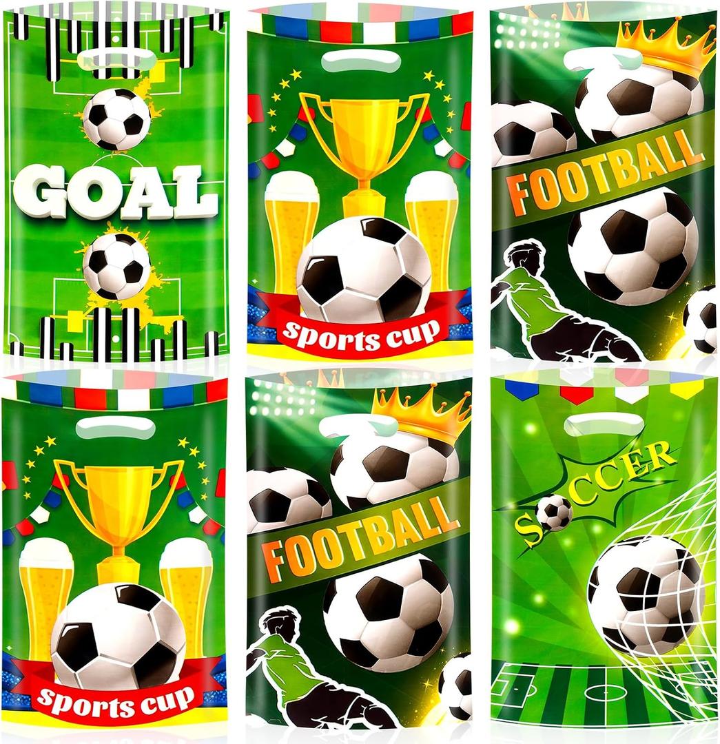 2 x Konsait 50Pcs Soccer Goodie Bags with Handles, Football Themed Gift Bags for Birthday Party Favors, Team Celebrations and Game Day Decorations