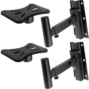 Pyle 90-30 Angle, Tilt, Rotation Adjustment & Solid-Steel Pin Serves as Safety-Stop Mount Speaker Bracket Stands-Dual Adjustable w/ 12.5'' Distance from Wall (PSTNDW15)