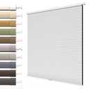 SLKWDOBD No Drill Cellular Shades for Indoor Window, Cordless No Tool Honecomb Blinds with Blackout, Thermal Insulated Noise Reduction, Easy Install for Home, Office, White, 30" W x 48" H