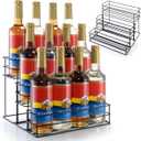 12 Bottle Capacity Coffee Syrup Organizer 3 Tier Coffee Syrup Stand Shelf for Coffee Bar Kitchen Small Wine Rack for Bar Family Storage for Syrup Wine Dressing