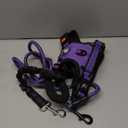 IVY&LANE No Pull Dog Harness for Medium Dogs, Dog Vest Harness with Leash, Safety Belt and Storage Strap, Fully Adjustable Harness, 360 Reflective Strip, Soft Handle (Purple, M)