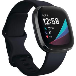 Fitbit Sense Advanced Smartwatch with Tools for Heart Health, Stress Management & Skin Temperature Trends, Carbon/Graphite, One Size 