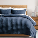 WDCOZY Navy Blue Twin Size Quilt Bedding Sets with Pillow Sham, Lightweight Soft Bedspread Coverlet, Quilted Blanket Thin Comforter Bed Cover, All Season Summer Spring, 2 Pieces, 68x90 inches