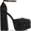 DREAM PAIRS Womens High Chunky Platform Closed Toe Block Heels Square Toe Ankle Strap Dress Wedding Party Pumps Shoes Aurelia