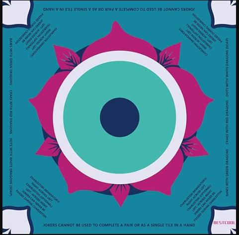 2025 chloroprene rubber mahjong mat (with rules) odorless, free of polycyclic aromatic hydrocarbons, wrinkle free American style mahjong mat, anti slip, noise reducing mahjong gift (31.5 in * 31.5 in)