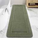 LOCHAS Bathroom Rugs, 24" x 48" Long Bath Rug, Non Slip Washable Bathroom Runner Rug Soft Thick Absorbent Bath Mat for Shower, Shaggy Plush Luxury Large Bath Rug, Sage Green